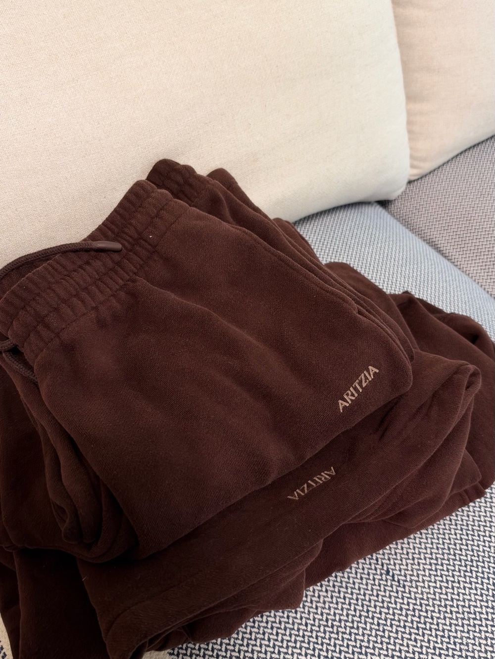 Aritzia Rich Mocha Brown Sweatfleece set